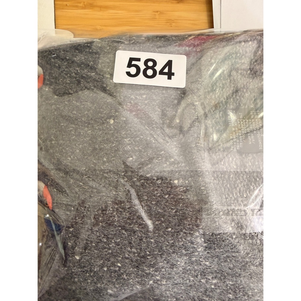 Vintage IB Diffusion Gray Embellished Crane Sweater Women's Size‎ P Silk Angora - Picture 10 of 10